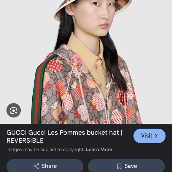 Gucci Red and Green Bucket Hat Vibrant Reversible Design - Picture 1 of 9